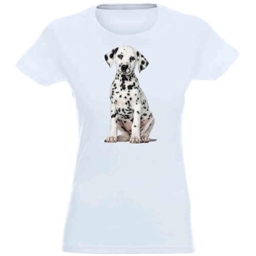 T-SHIRT KOSZULKA DAMSKA Z NADRUKIEM DALMATEŃCZYK