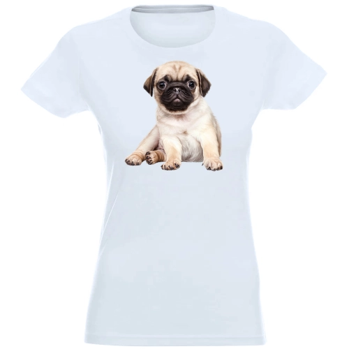 T-SHIRT KOSZULKA DAMSKA Z NADRUKIEM BULDOG