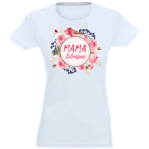 T-SHIRT KOSZULKA DAMSKA NADRUK MAMA IDEALNA
