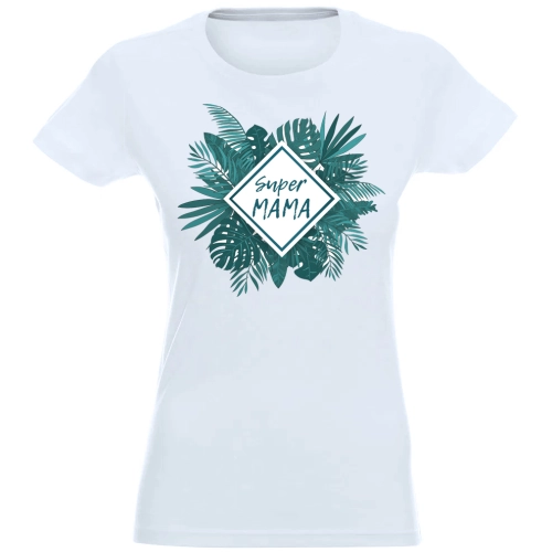T-SHIRT KOSZULKA DAMSKA Z NADRUKIEM SUPER MAMA