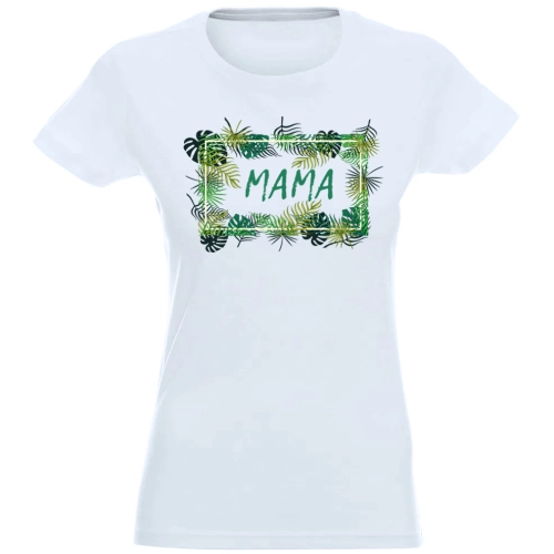 T-SHIRT KOSZULKA DAMSKA NADRUK LIŚCIE MAMA