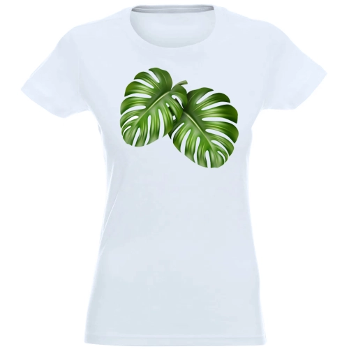 T-SHIRT KOSZULKA DAMSKA NADRUK MONSTERA LIŚCIE