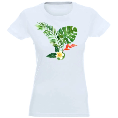 T-SHIRT KOSZULKA DAMSKA NADRUK MONSTERA LIŚCIE