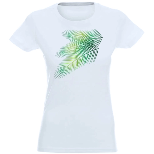 T-SHIRT KOSZULKA DAMSKA NADRUK PALMA LIŚCIE
