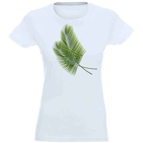 T-SHIRT KOSZULKA DAMSKA NADRUK PALMA LIŚCIE