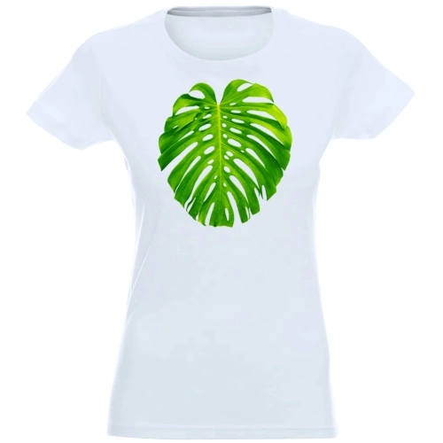 T-SHIRT KOSZULKA DAMSKA NADRUK MONSTERA LIŚCIE