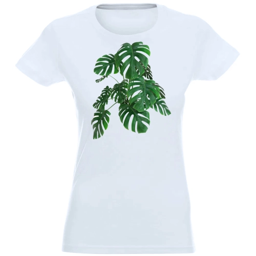 T-SHIRT KOSZULKA DAMSKA NADRUK MONSTERA LIŚCIE