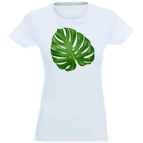 T-SHIRT KOSZULKA DAMSKA NADRUK MONSTERA LIŚCIE