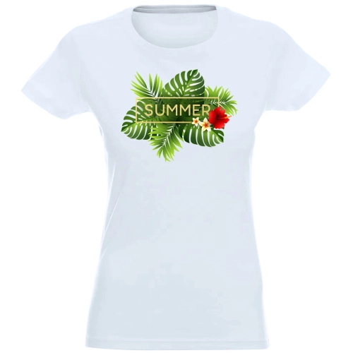 T-SHIRT KOSZULKA DAMSKA NADRUK SUMMER MONSTERA