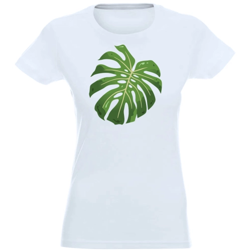 T-SHIRT KOSZULKA DAMSKA NADRUK MONSTERA LIŚCIE