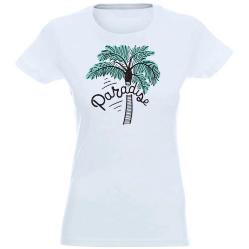 T-SHIRT KOSZULKA DAMSKA NADRUK PALMA PARADISE