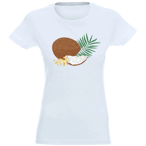 T-SHIRT KOSZULKA DAMSKA NADRUK KOKOS PALMA