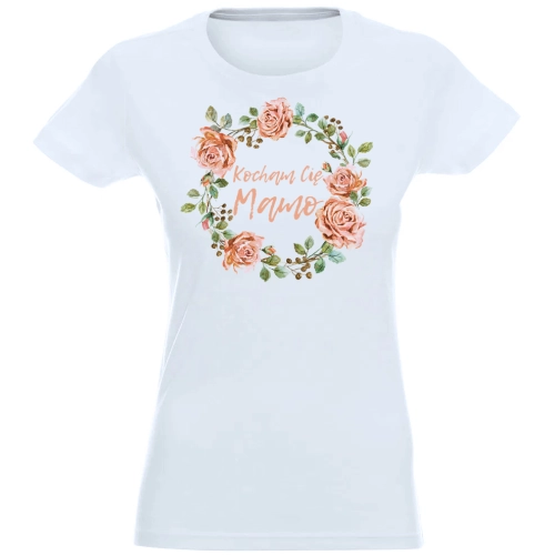 T-SHIRT KOSZULKA DAMSKA NADRUK KOCHAM CIE MAMO