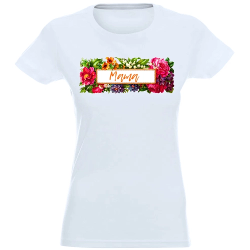 T-SHIRT KOSZULKA DAMSKA NADRUK KWIATY MAMA