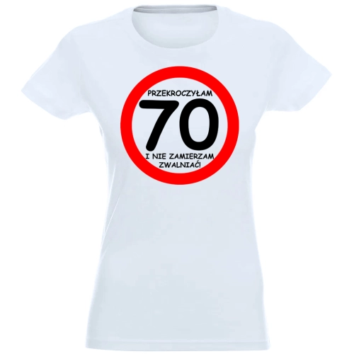 T-SHIRT KOSZULKA DAMSKA PREZENT URODZINY 70 -