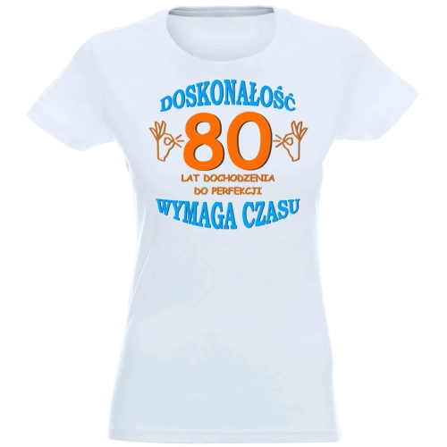 T-SHIRT KOSZULKA DAMSKA PREZENT URODZINY 80 -