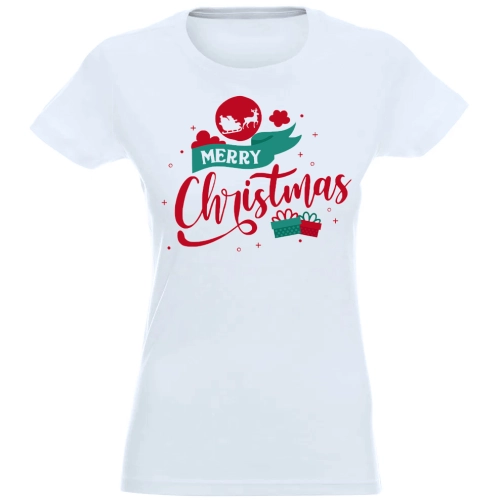 T-SHIRT KOSZULKA DAMSKA ŚWIĄTECZNA NADRUK -