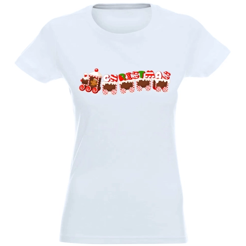 T-SHIRT KOSZULKA DAMSKA ŚWIĄTECZNA NADRUK -