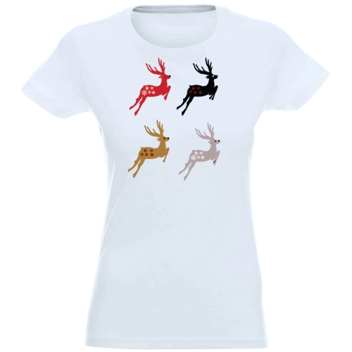 T-SHIRT KOSZULKA DAMSKA ŚWIĄTECZNA RENIFER -