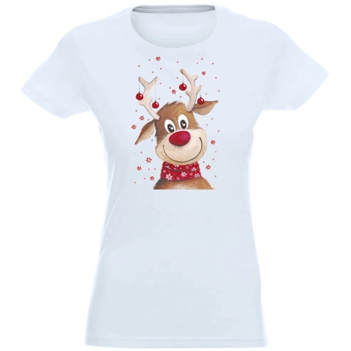 T-SHIRT KOSZULKA DAMSKA ŚWIĄTECZNA RENIFER -