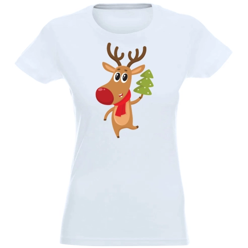 T-SHIRT KOSZULKA DAMSKA ŚWIĄTECZNA RENIFER -