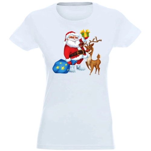 T-SHIRT KOSZULKA DAMSKA ŚWIĄTECZNA MIKOŁAJ -