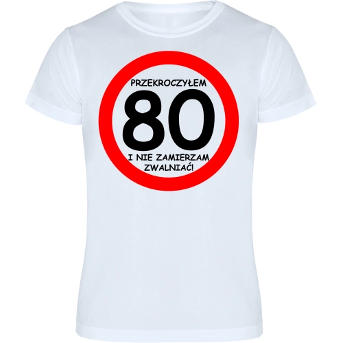 T-SHIRT KOSZULKA MĘSKA PREZENT URODZINY 80 -