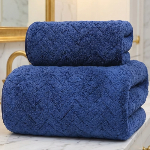 LUKSUSOWY KOMPLET RĘCZNIKÓW KĄPIELOWYCH 70x140cm + 30x75 MIKROFIBRA CHŁONNE