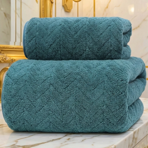 LUKSUSOWY KOMPLET RĘCZNIKÓW KĄPIELOWYCH 70x140cm + 30x75 MIKROFIBRA CHŁONNE