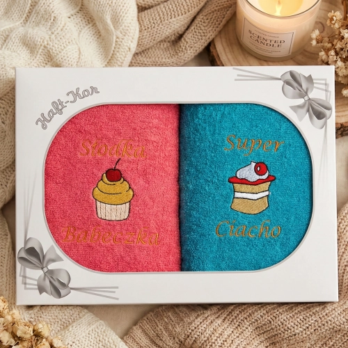 KOMPLET NA PREZENT ZESTAW DWÓCH RĘCZNIKÓW