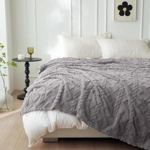 KOC 200x220 NARZUTA NA ŁÓŻKO WARMELO WARKOCZ SWETEREK KAPA PLED GRAFIT