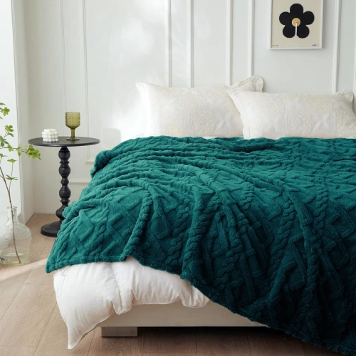 KOC 200x220 NARZUTA NA ŁÓŻKO WARMELO WARKOCZ SWETEREK KAPA PLED TURKUSOWY