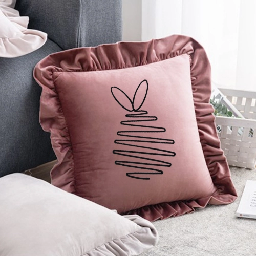 POSZEWKA DEKORACYJNA WIELKANOCNA Z HAFTEM 40x40 VELVET Z FALBANKĄ PISANKA