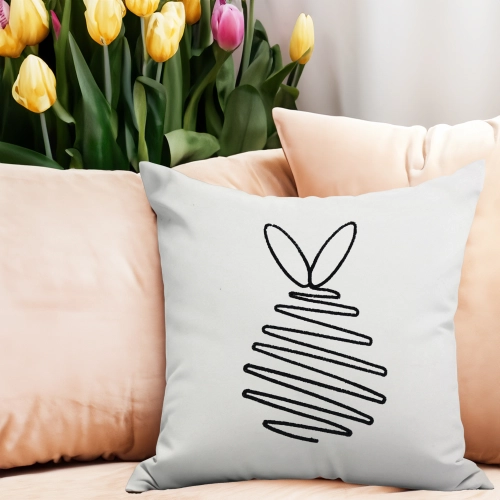 POSZEWKA DEKORACYJNA WELUROWA 40x40 Z HAFTEM WIELKANOCNA VELVET PISANKA