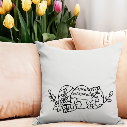 POSZEWKA DEKORACYJNA WELUROWA 40x40 Z HAFTEM WIELKANOCNA VELVET PISANKA