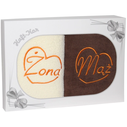 PREZENT ŚLUBNY ZESTAW DWÓCH RĘCZNIKÓW