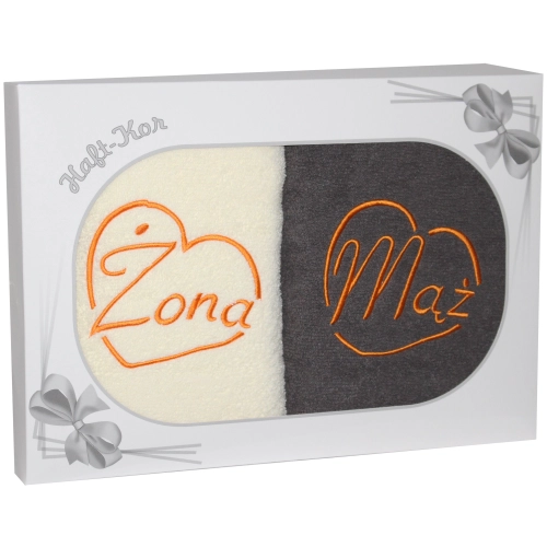 PREZENT ŚLUBNY ZESTAW DWÓCH RĘCZNIKÓW