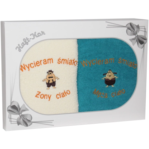 PREZENT ŚLUBNY ZESTAW DWÓCH RĘCZNIKÓW