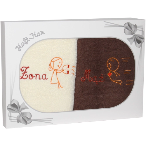 PREZENT ŚLUBNY ZESTAW DWÓCH RĘCZNIKÓW
