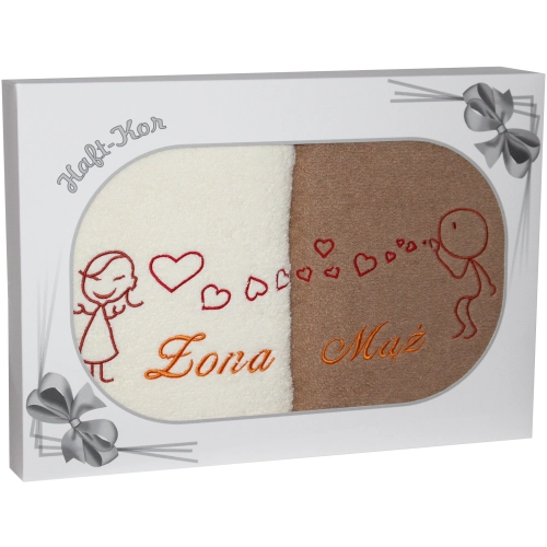 PREZENT ŚLUBNY ZESTAW DWÓCH RĘCZNIKÓW
