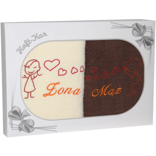 PREZENT ŚLUBNY ZESTAW DWÓCH RĘCZNIKÓW
