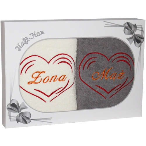 PREZENT ŚLUBNY ZESTAW DWÓCH RĘCZNIKÓW