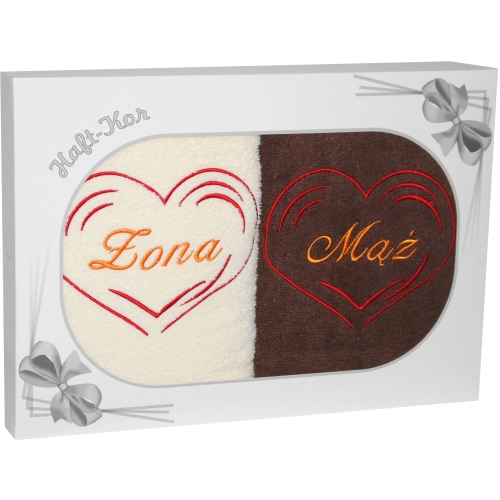 PREZENT ŚLUBNY ZESTAW DWÓCH RĘCZNIKÓW