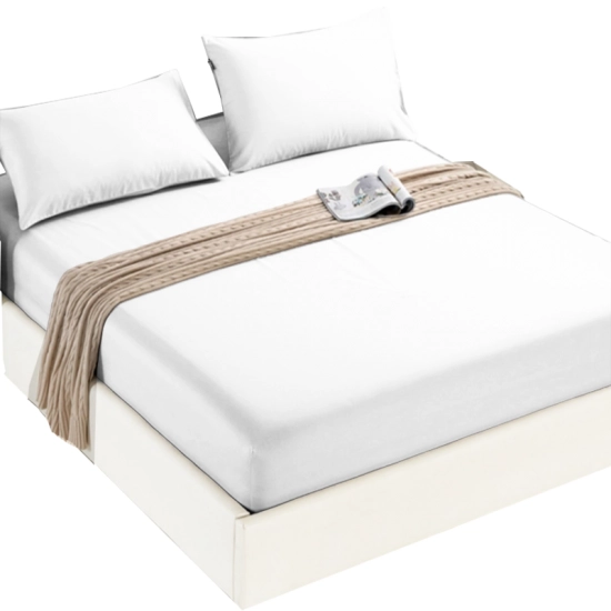 PRZEŚCIERADŁO Z GUMKĄ BAWEŁNIANE 90X200 cm + 25cm BIAŁY