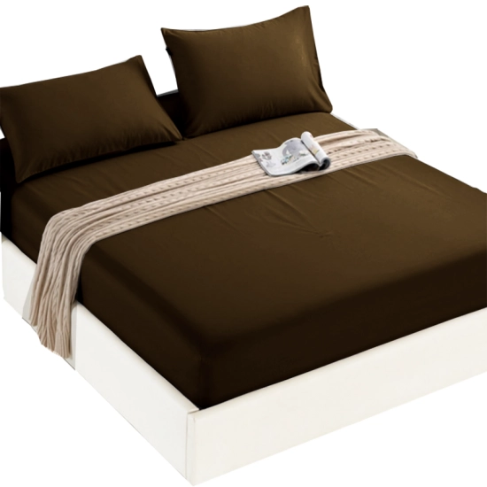 PRZEŚCIERADŁO Z GUMKĄ BAWEŁNIANE 120X200 cm + 25cm BRĄZ