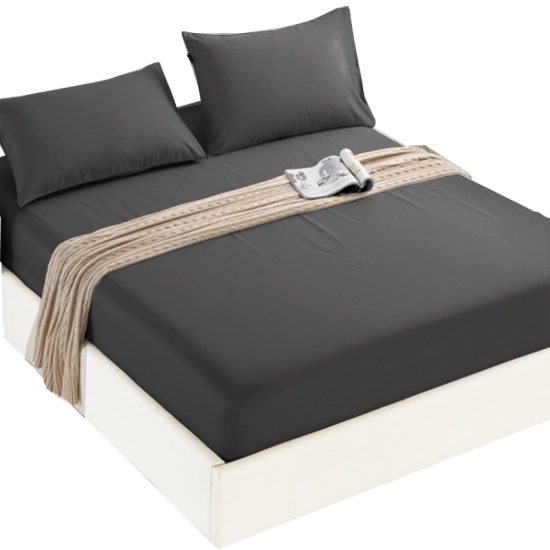 PRZEŚCIERADŁO Z GUMKĄ BAWEŁNIANE 160X200 cm + 25cm GRAFIT