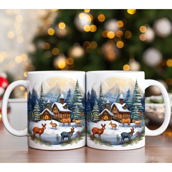 PREZENT ŚWIĄTECZNY ZESTAW KUBKÓW W SKRZYNCE KUBKI MIKOŁAJ RENIFER ŚWIĘTA