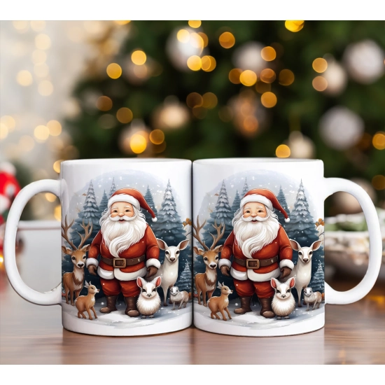 ŚWIĄTECZNY KOMPLET KUBKÓW 330ml NA PREZENT MIKOŁAJ ZESTAW ŚWIĘTA MIKOŁAJ