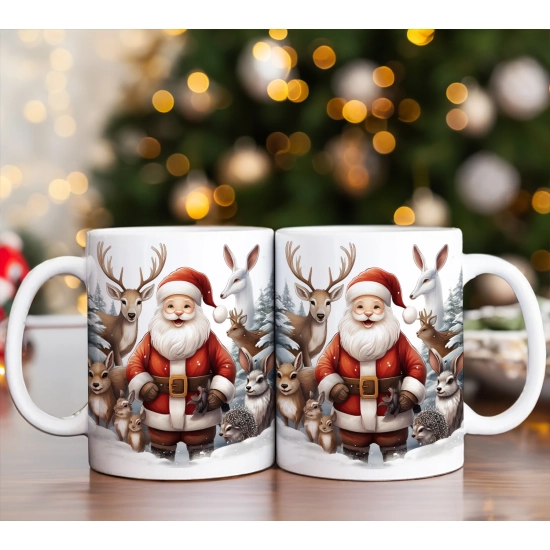 PREZENT ŚWIĄTECZNY ZESTAW KUBKÓW W SKRZYNCE KUBKI MIKOŁAJ RENIFER ŚWIĘTA