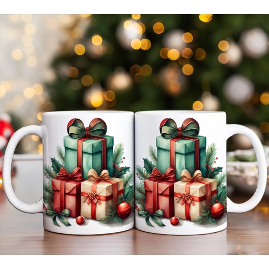 PREZENT ŚWIĄTECZNY ZESTAW KUBKÓW W SKRZYNCE KUBKI MIKOŁAJ RENIFER ŚWIĘTA